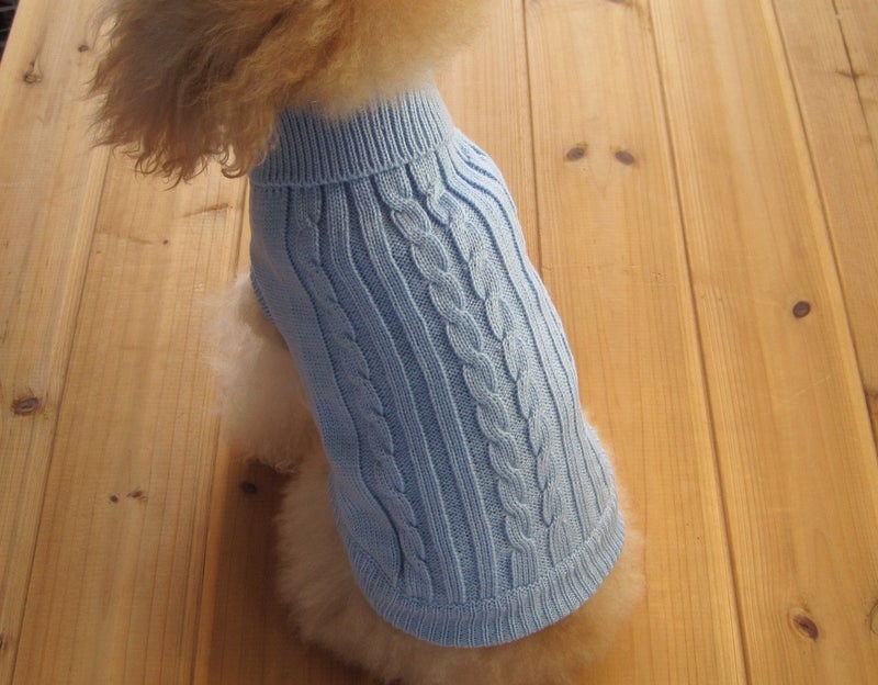 FAMI Dog Clothes Dogs Sweater Soft Puppies Clothing Winter Puppy Sweaters Warm Outfit for Dogs Small XS S Cat Apparel (SkyBlue,Large) - Image 2